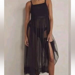 Free People Intimately Can't Stop Won't Stop Mesh Slip Dress Size Small